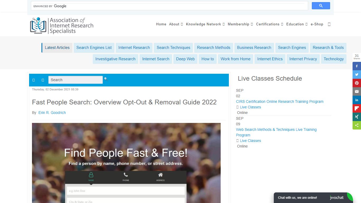 Fast People Search: Overview Opt-Out & Removal Guide 2022 - AOFIRS